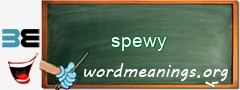 WordMeaning blackboard for spewy